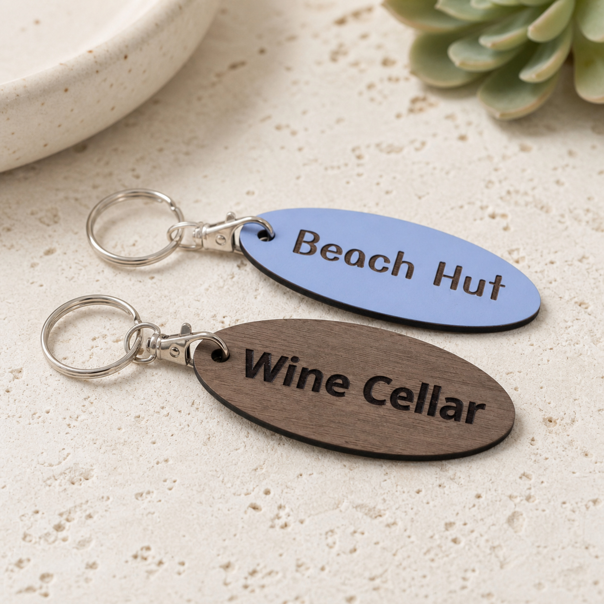 Personalised painted wooden keyring image 5